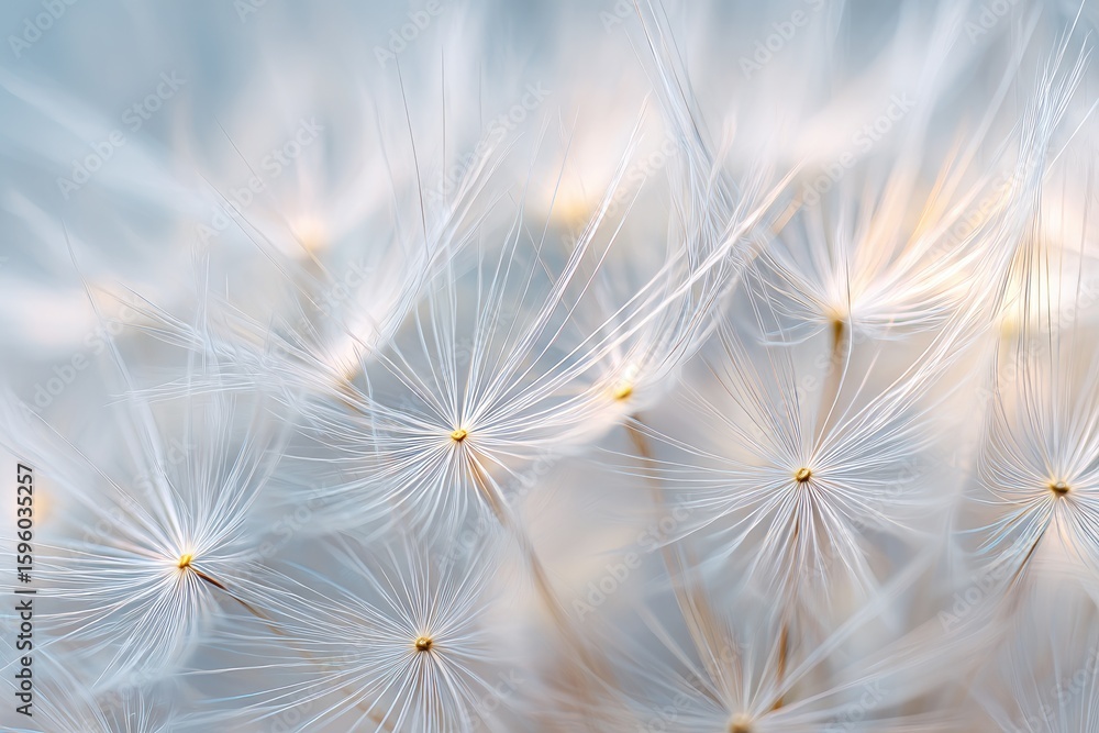Naklejka premium Closeup Of Fluffy Dandelion Seeds