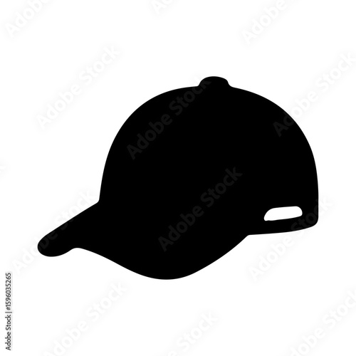 Simple black silhouette of a baseball cap