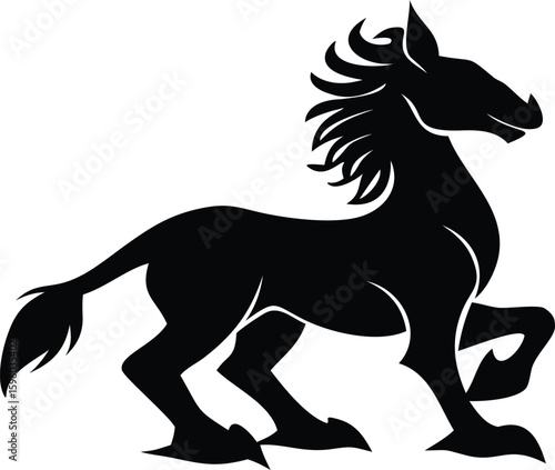 Prancing Horse Silhouette Illustration