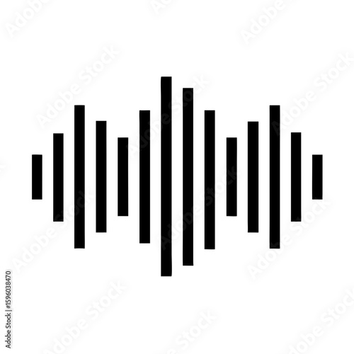 Digital Audio Sound Waves Equalizer: Black Vertical Bars Representing Music, Voice, Volume, and Modern Technology Concepts

