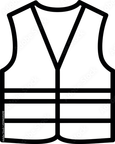 High visibility vest outline icon