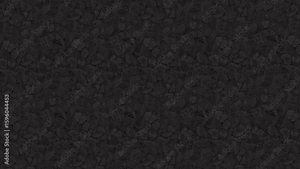 Fototapeta premium Stone wall pattern black for outdoor materials