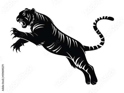 Alert Sitting Dog Silhouette Illustration