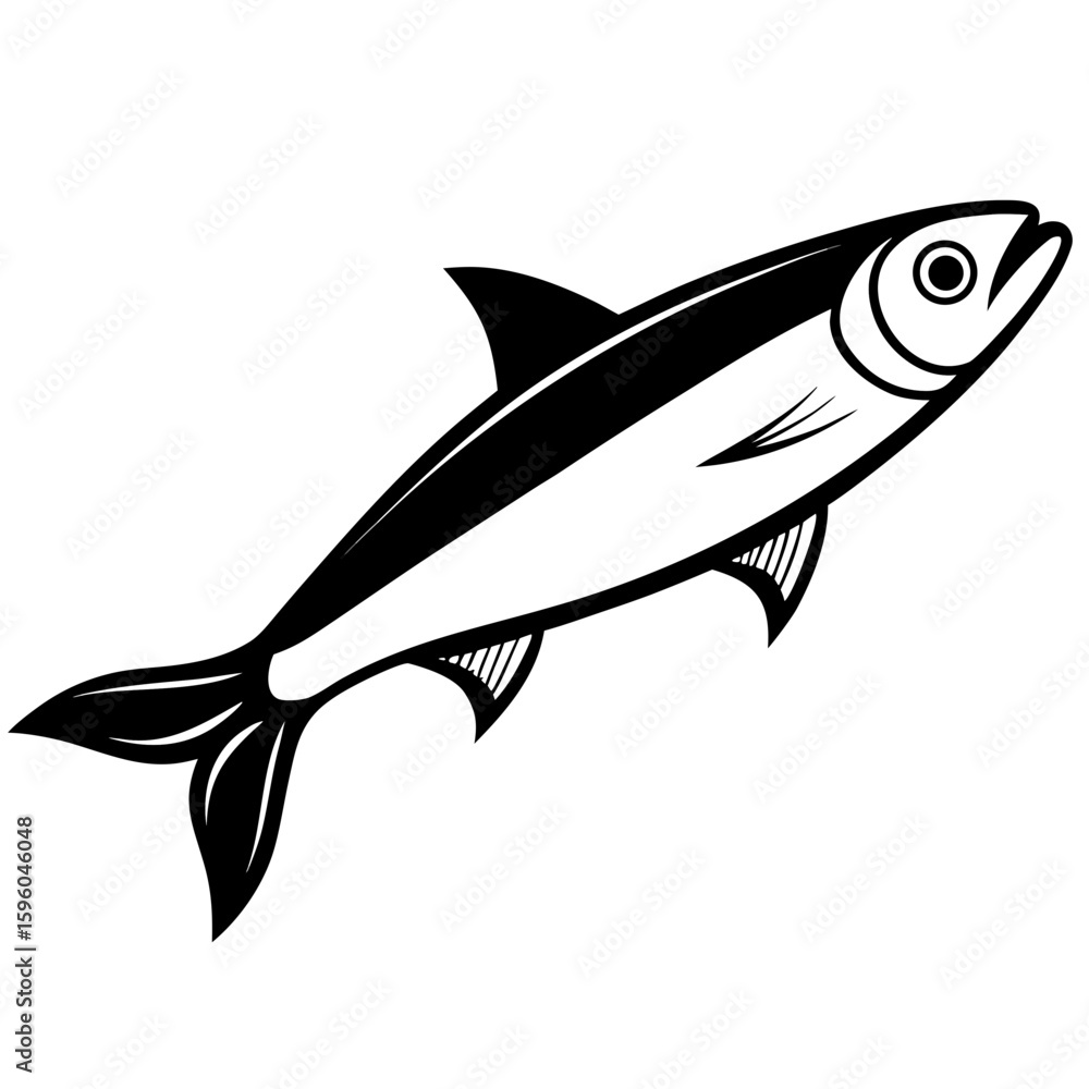 Fototapeta premium Herring fish vector illustration perfect for posters, icon, t-shirts, cards, wall art prints and ai design.