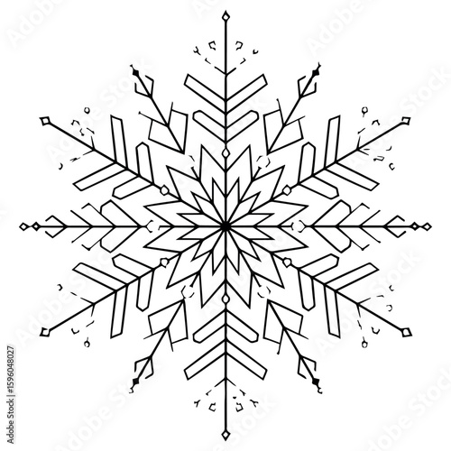 Clean and modern vector  detailed snowflake vector design for winter holiday christmas new year decoration and graphic projects use 100 char