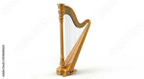 A harp isolated on white