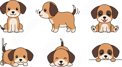Cute Puppy Dog Cartoon – Friendly Pet Animal Illustration