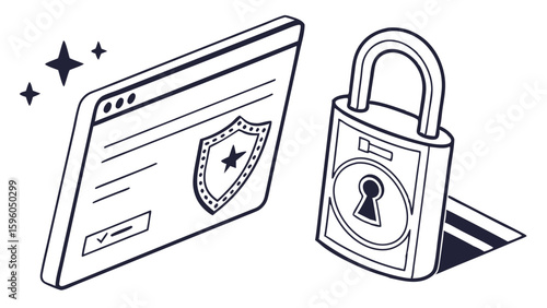 Secure Online Platform with Protection Symbol.