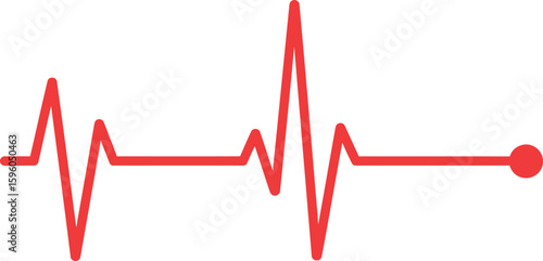 Red heartbeat line medical ecg pulse
