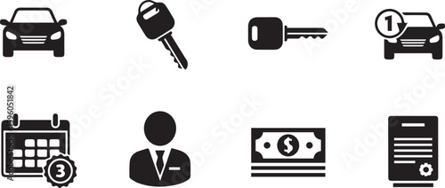Car Subscription Vector Set | Vehicle Leasing & Mobility Service Illustration