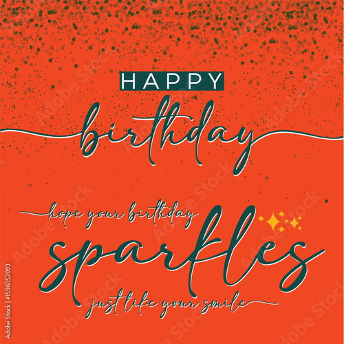 Minimal Happy Birthday card with subtle sparkling details. Clean and elegant design, perfect for digital greetings, printables, or social media birthday wishes.