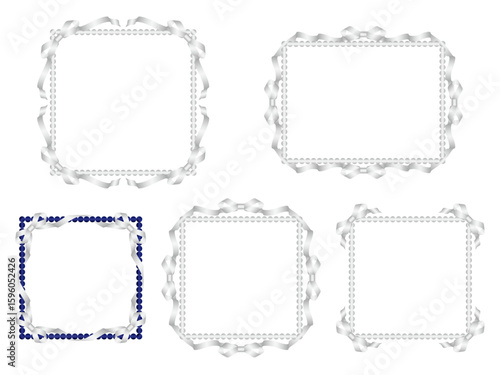 リボン、ビーズF、m2銀