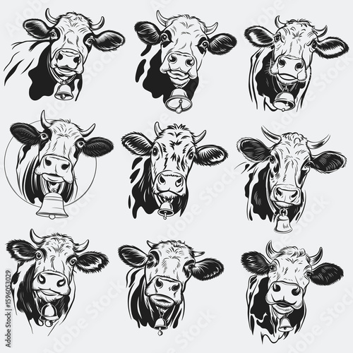 Cow head svg Cricut, Heifer clipart, Farm animal png, Calf funny face Download