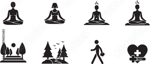 Mindfulness Vector Set | Meditation & Mental Wellness Illustration