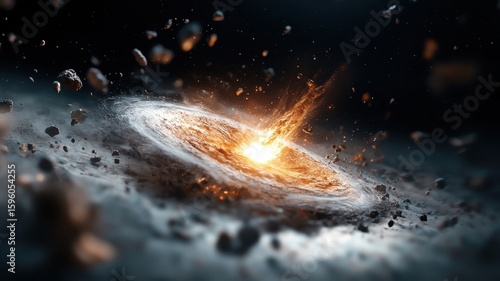 Wallpaper Mural A dramatic scene of colliding galaxies, with a spectacular display of light, color, and energy. Torontodigital.ca