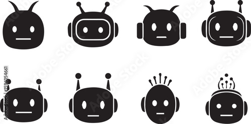 AI Character Vector Set | Artificial Intelligence & Digital Avatar Illustration