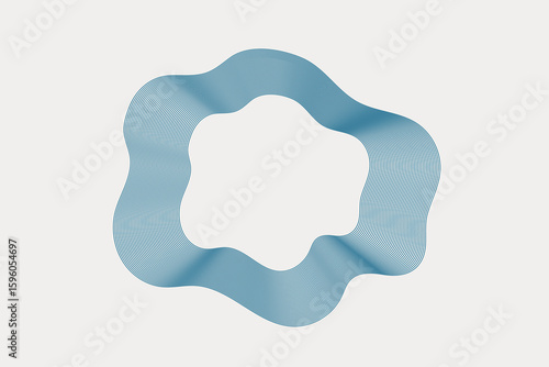 Dynamic curvy line form. Amorphous ripple with echo effect. Abstract vector graphic for creative design.
