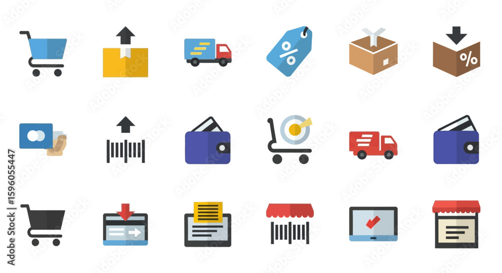 Set of icons for web and mobile applications design vector collection Set of icons for web and mobile applications design vector collection