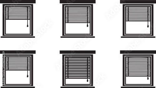 Smart Blinds Vector Set | Automated Window Coverings & Home Automation Illustration