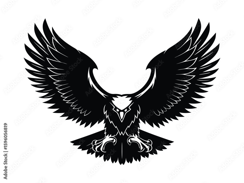 Obraz premium Spread-Wing Eagle Silhouette Illustration