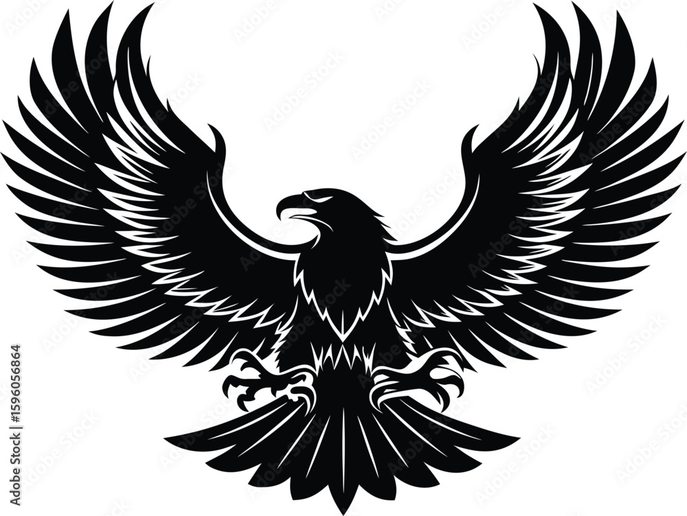 Obraz premium Spread-Wing Eagle Silhouette Illustration