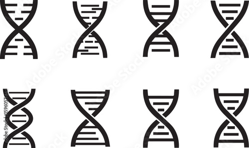 DNA Strand Design Vector Set | Genetic Structure & Molecular Illustration