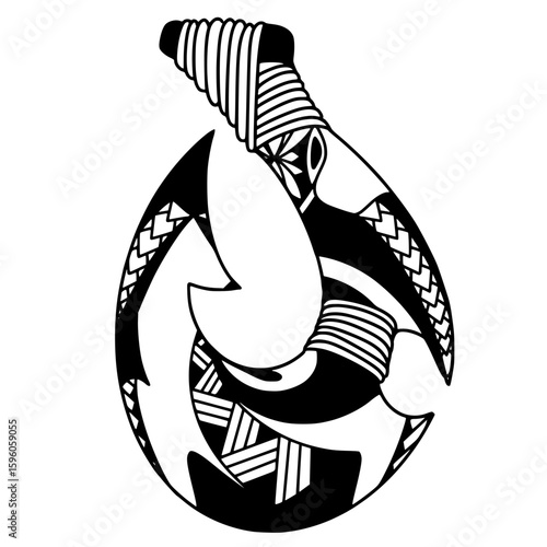 Hawaiian fish hook tattoo design.
