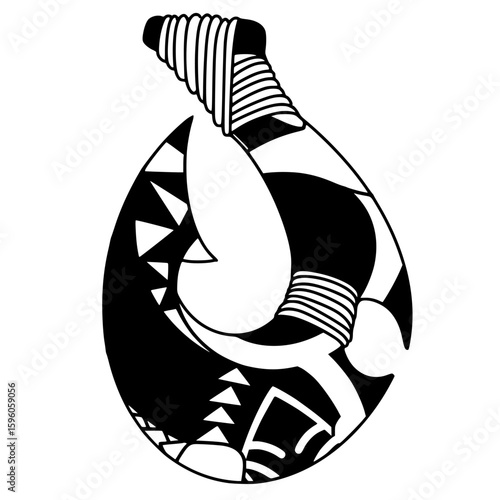 Hawaiian fish hook tattoo design.