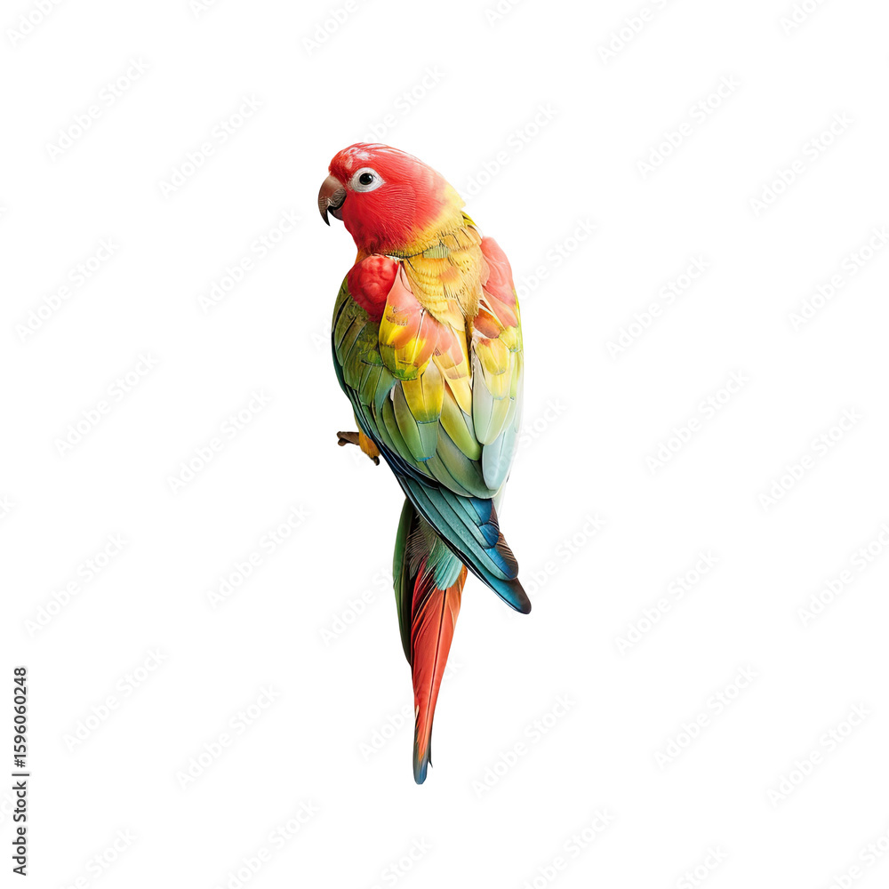 Fototapeta premium Vibrant parrot, profile view, colorful plumage