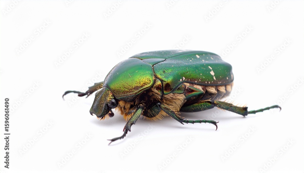 Naklejka premium green bug isolated on white