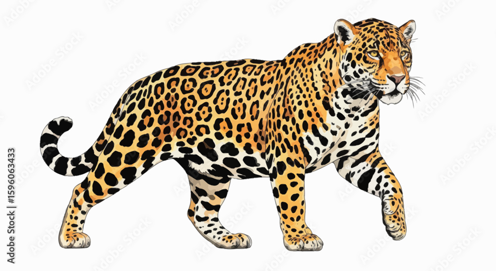 Obraz premium Closeup of Spotted Leopard Head Isolated on White