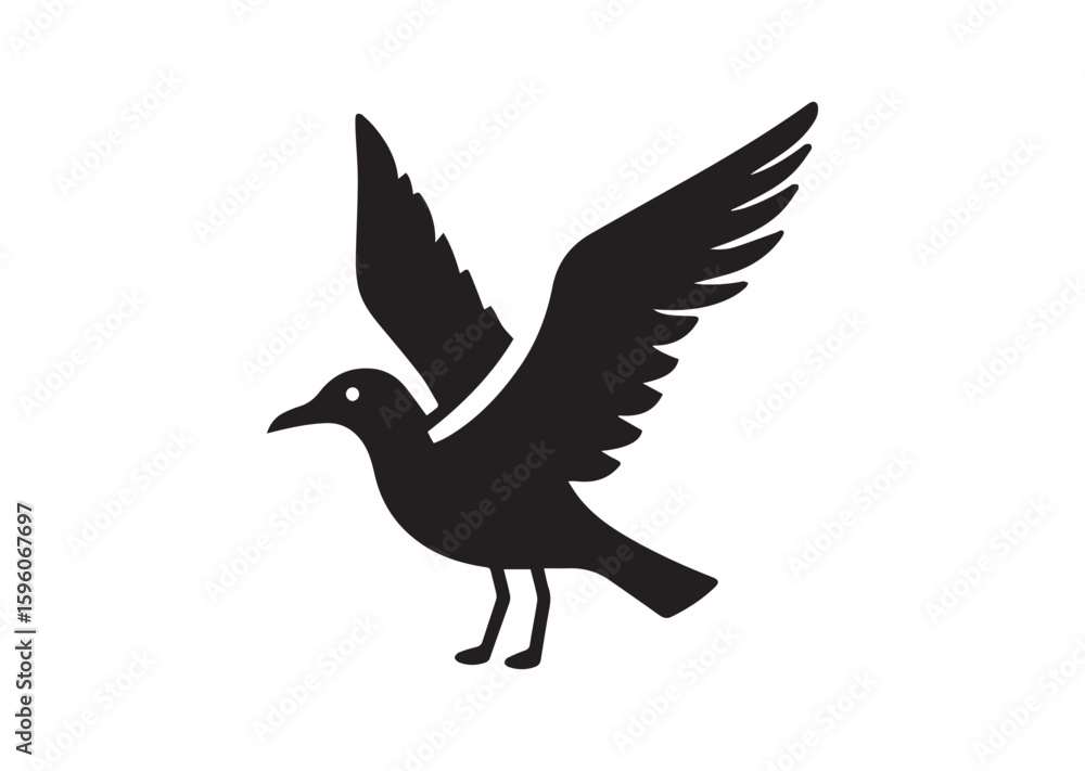 Obraz premium Seagull Silhouette Vector Illustration