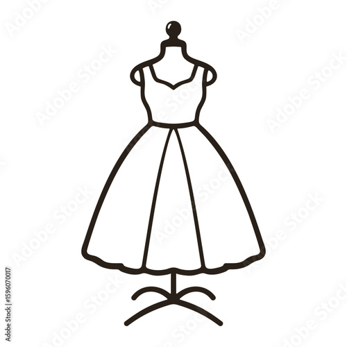 Vintage 1960s style dress in retro design