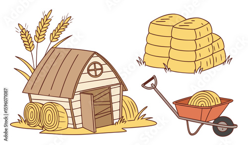 wheel barrow and a house 