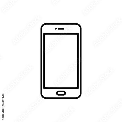 Smartphone Icon Line Style Isolated Vector Illustration and Symbol
