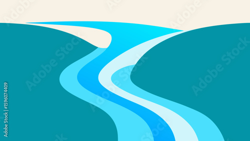 Flowing Water Pattern with Long Exposure Effect