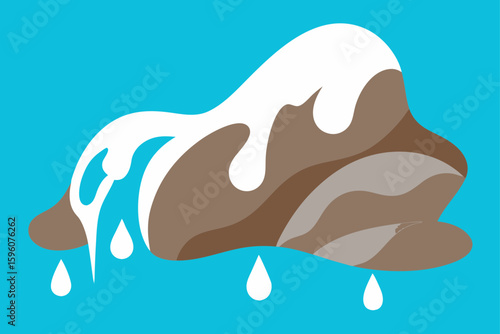 Wet Rock Textures with Flowing White Water in Organic Scene