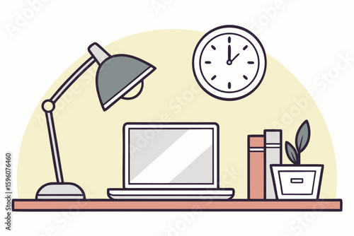 Side-Hustle Workspace Vector Set – Laptop, Notes, and Productivity Icons in Line Art & Silhouette Style