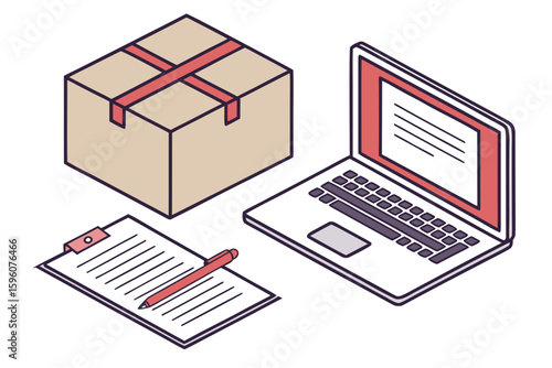 Side-Hustle Workspace Vector Set – Laptop, Notes, and Productivity Icons in Line Art & Silhouette Style