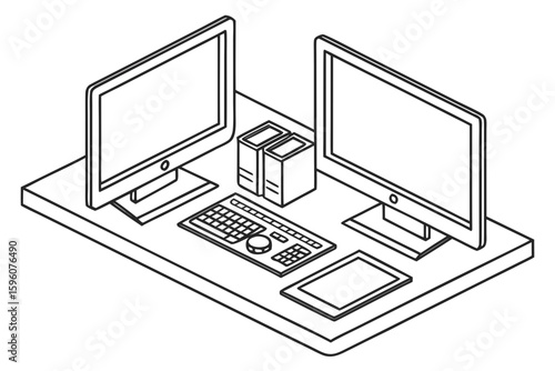Side-Hustle Workspace Vector Set – Laptop, Notes, and Productivity Icons in Line Art & Silhouette Style