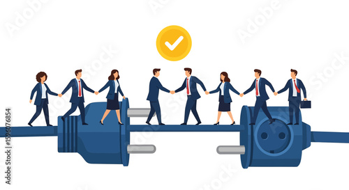 Business Partnership and Connectivity with Electrical Plug Analogy
