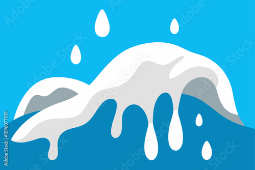 Wet Rock Textures with Flowing White Water in Organic Scene