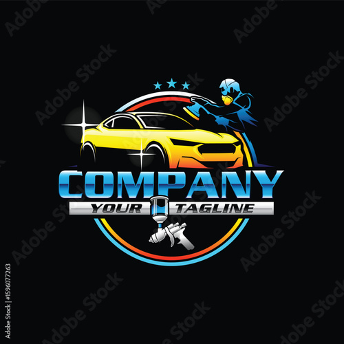 car wash logo - auto detailing - car logo - detailing - automotive - power washing - logo template - vector - illustration
