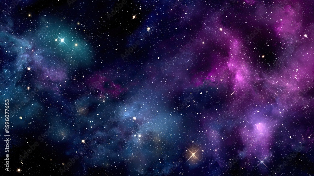 Naklejka premium Vast Colorful Nebulae In Deep Space