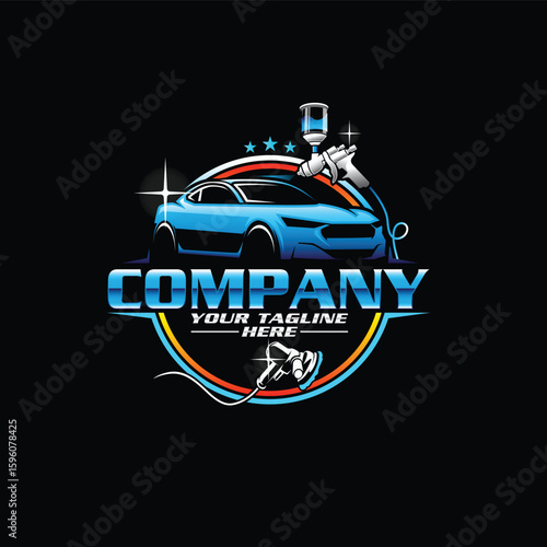 car wash logo - auto detailing - car logo - detailing - automotive - power washing - logo template - vector - illustration