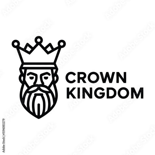  Old Man with King Crown, Regal Mascot Logo Design
