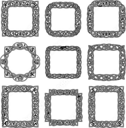 Download decorative celtic knot frames vector set ornamental border collection art