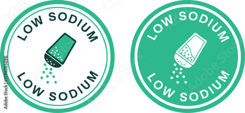 "Low Sodium" labels featuring salt shaker illustration