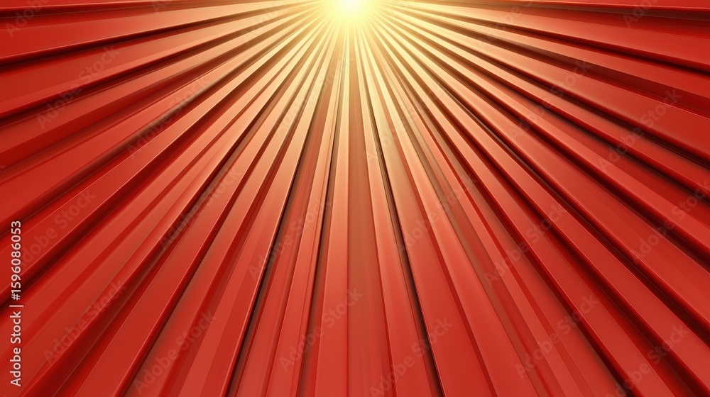 Obraz premium Abstract Red Lines Radiating Towards Bright Yellow Light