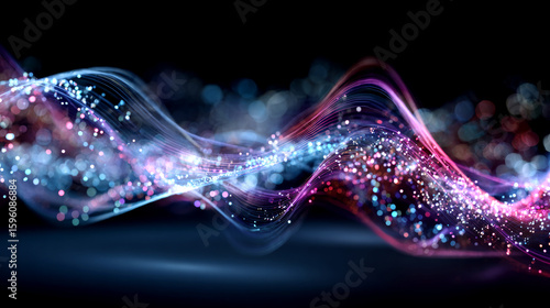 Colorful Abstract Data Stream and Light Particles